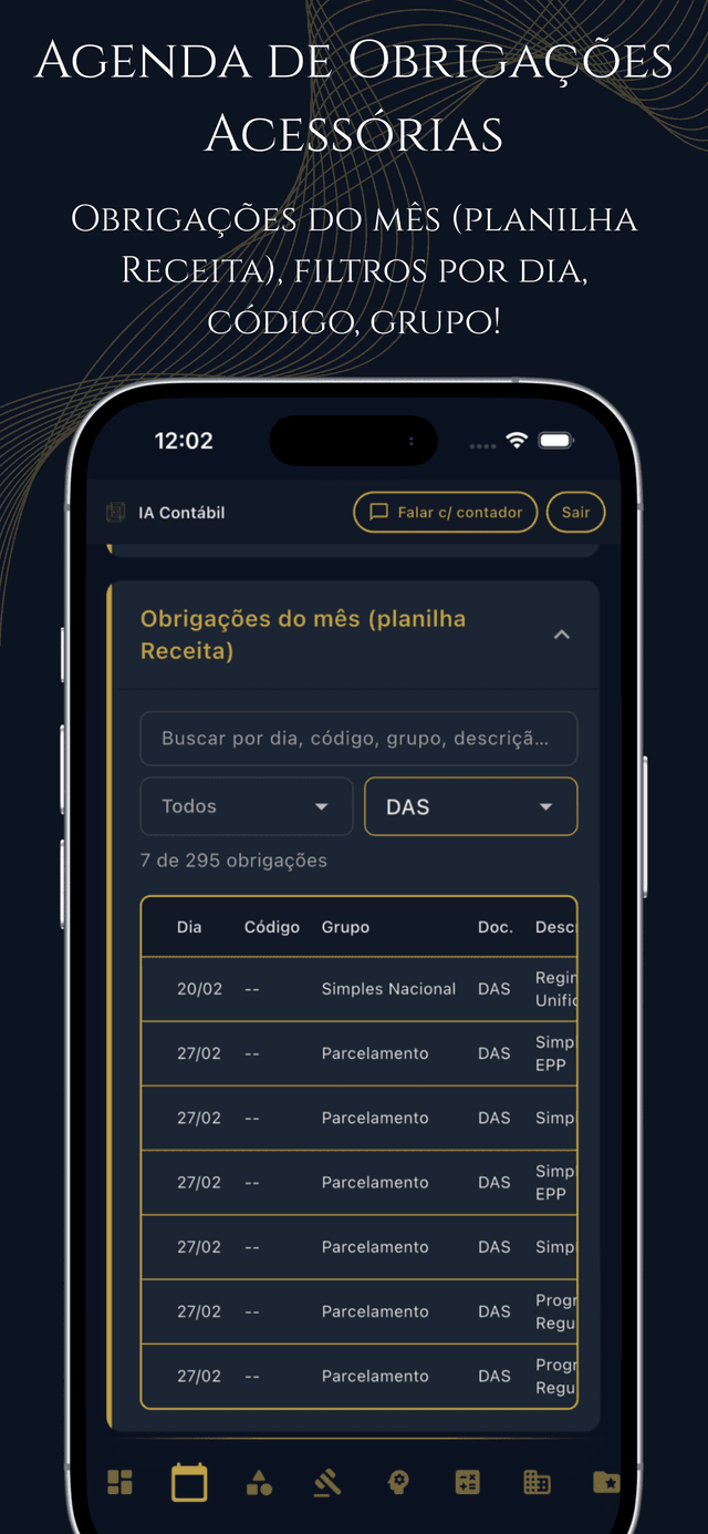 Tela 1 do app IA Contábil